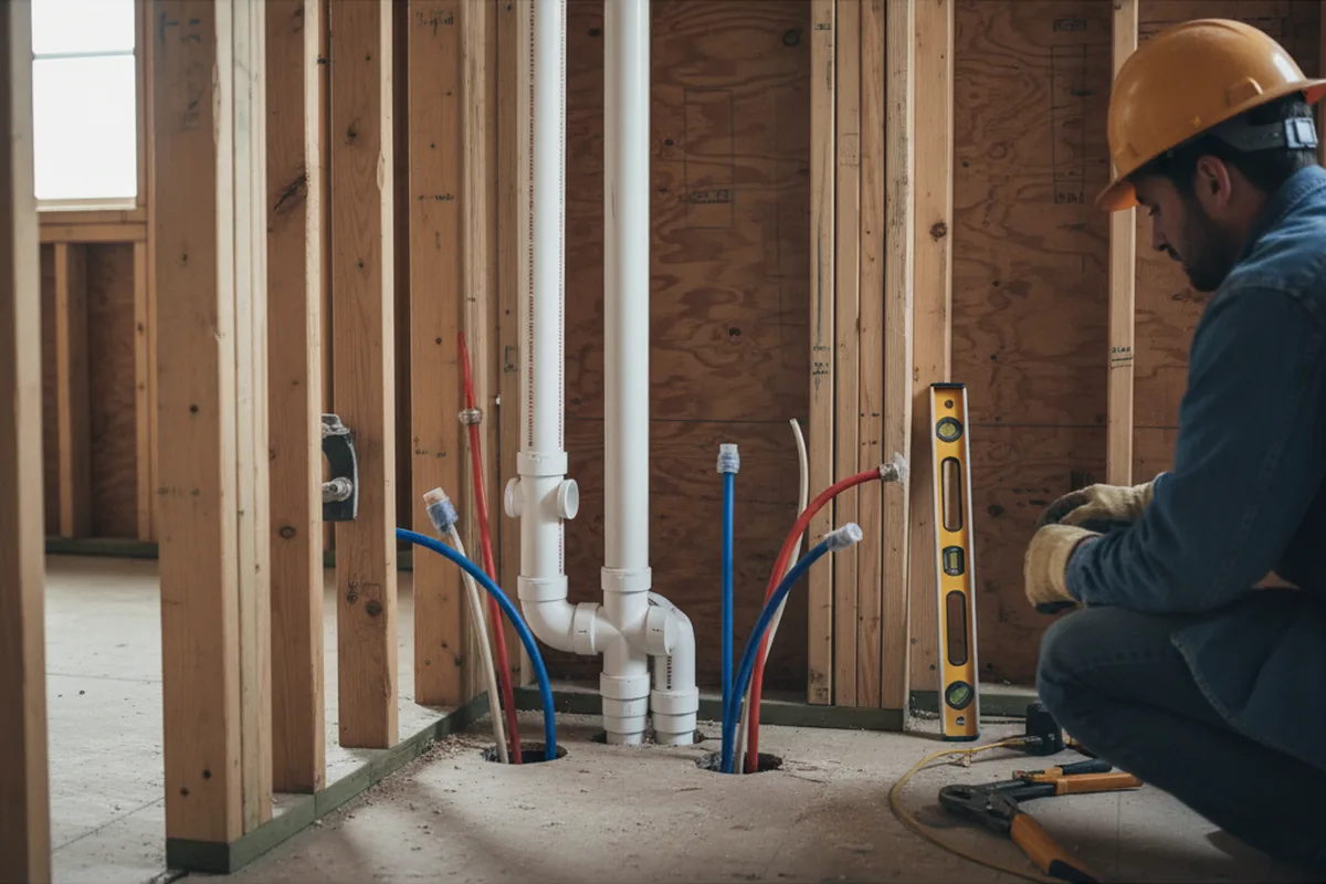 Drain and supply rough-in during Sump Pump Repair in Daisy