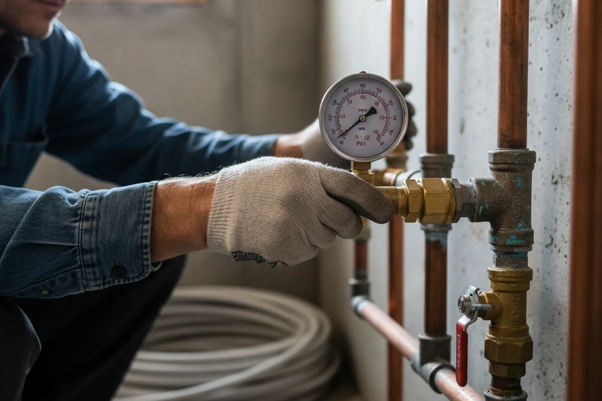 Pressure testing a repaired line during Water Line Repair in Daisy
