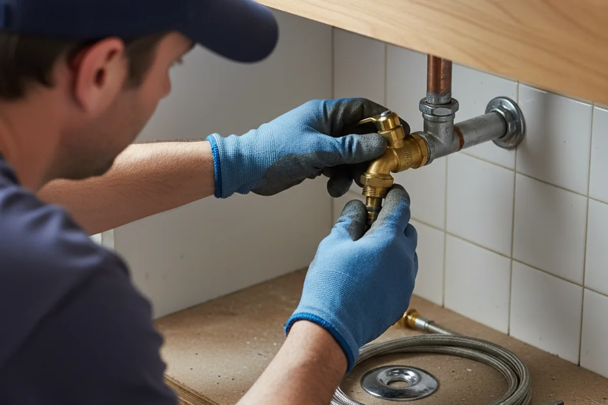 Shutoff valve and fitting work during Emergency Plumbing in Daisy